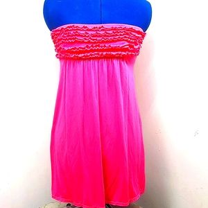 🔴 Victoria's Secret Hot Pink Strapless Nightie
